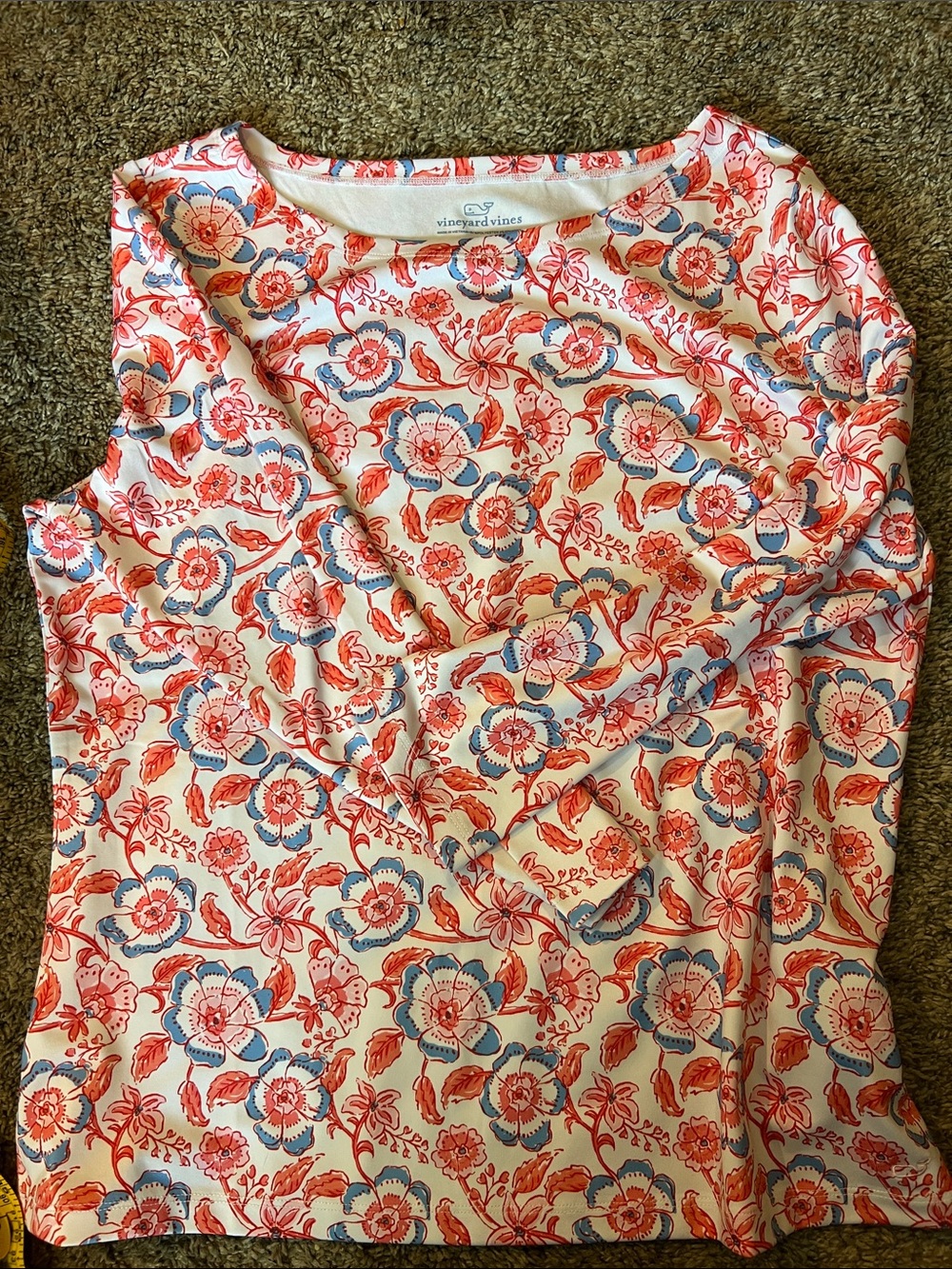 Vineyard Vines Printed Sankaty Boatneck Simple Tee Performance UPF 50